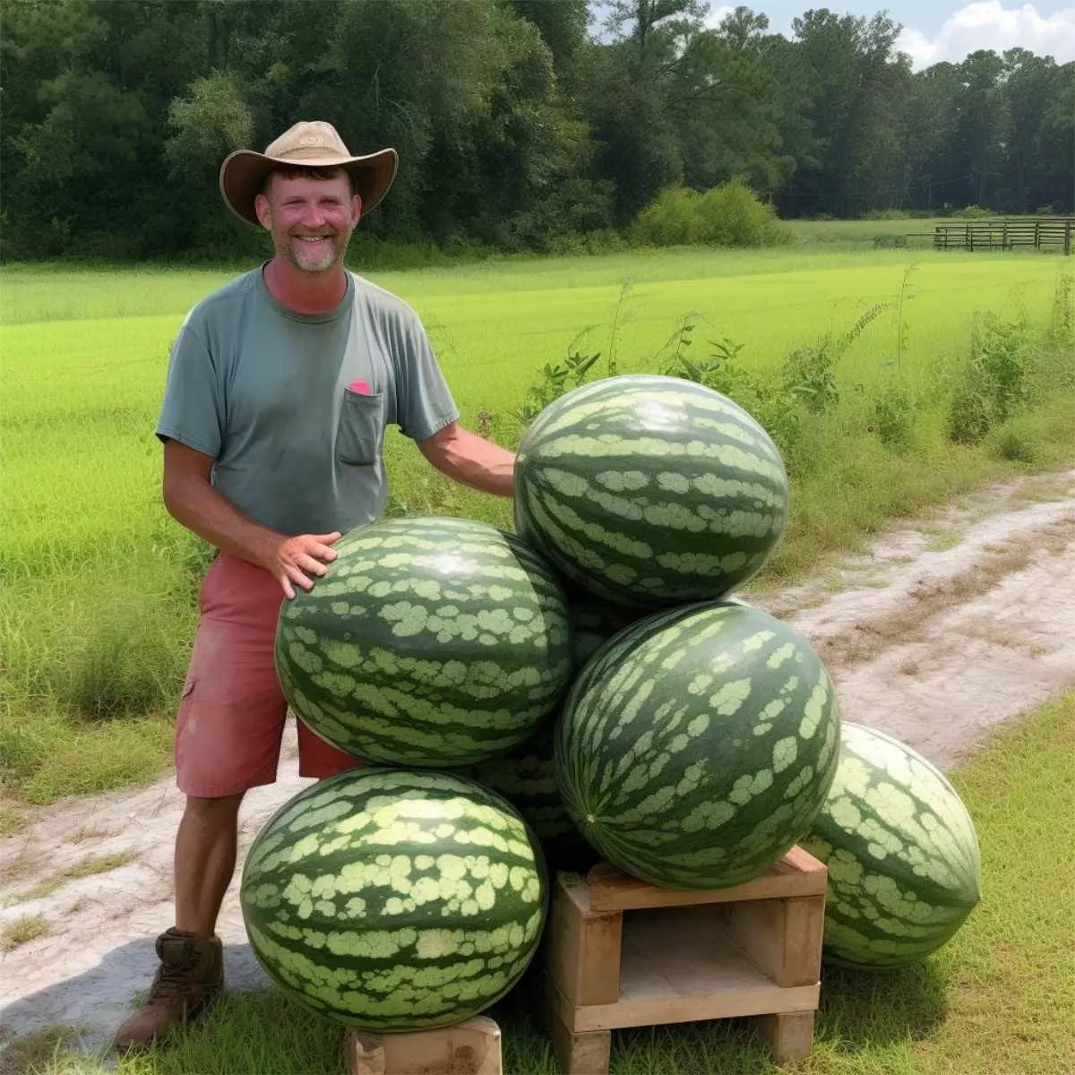 Florida Giant Watermelon Seeds - Heirloom Organic Non-GMO Pack of 12 - Large Juicy Fruit for Home Gardens & Urban Farming