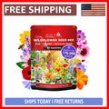 Wildflower Seeds Mix 1/4 lb Non-GMO Flower Seed Blend for Pollinators & Eco-Friendly Gardens