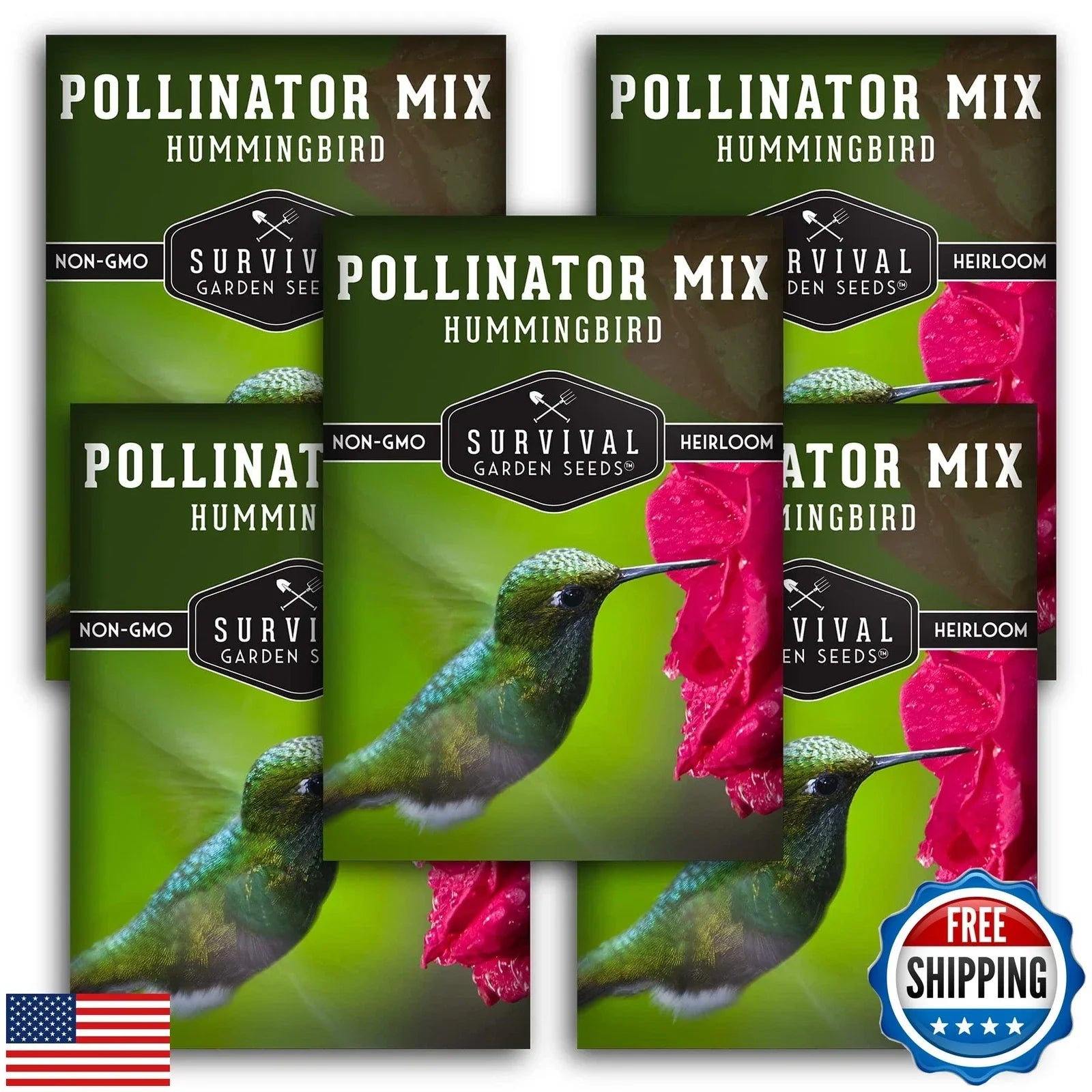 Survival Garden Seeds - Hummingbird Pollinator Mix - Non-GMO Wildflower Seed Blend