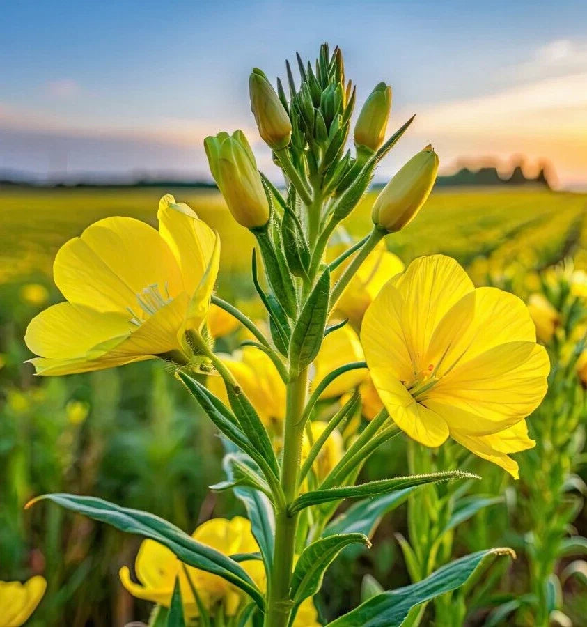 Evening Primrose Seeds Bulk - Large Yellow Flowers, Oenothera biennis, Drought-Tolerant Biennial Seeds for Garden, Wildflower Meadow