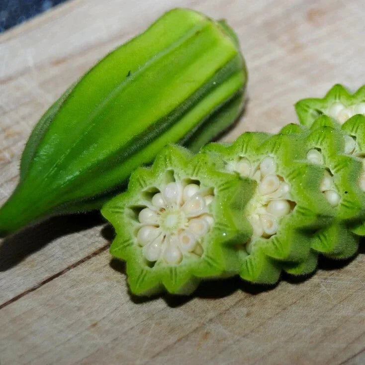 Star of David Okra Seeds - Non-GMO Heirloom Abelmoschus esculentus, 40 Seeds for Home Garden, Vibrant, Unique Star-Shaped Pods