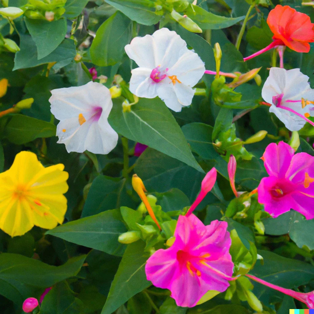 Four O' Clock Flower Seeds Mix - 50 Pack, Mirabilis jalapa, Perennial Garden Blooms, Vibrant Fragrant Flowers, Pollinator Attracting