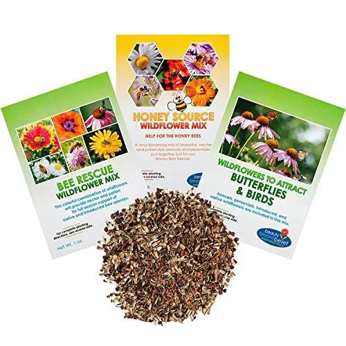 Wildflower Seeds Bulk - Pollinators Collection Mix for Bees & Butterflies - Annual & Perennial Wildflower Blend