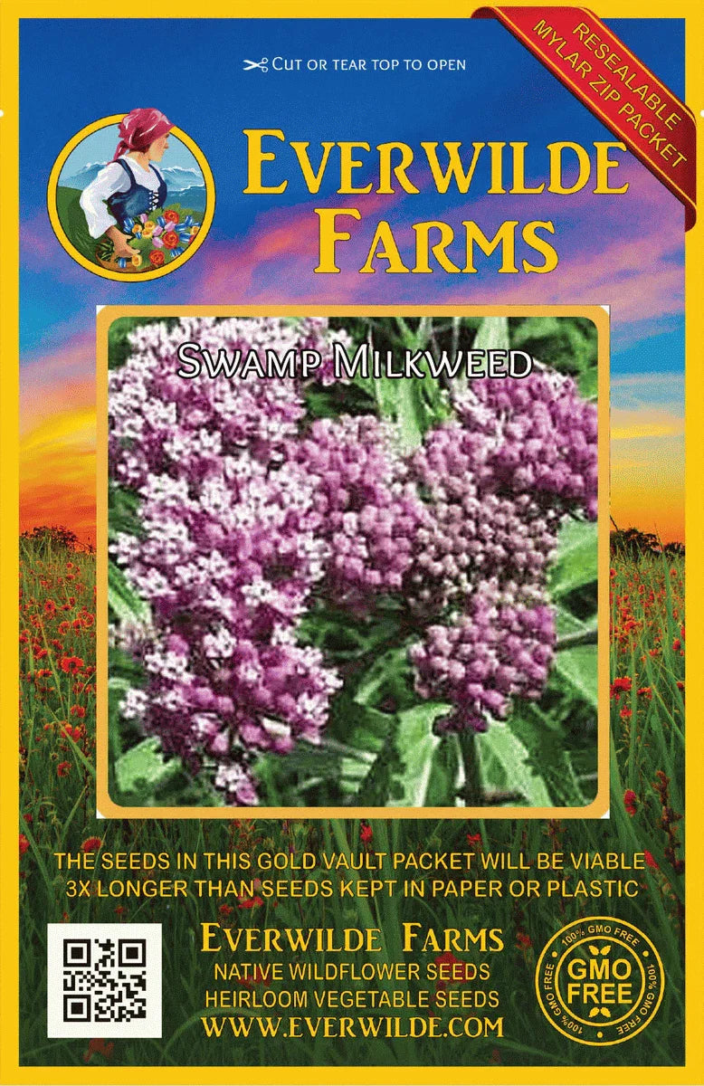 Swamp Milkweed Wildflower Seeds 1 Oz Mylar Packet - Asclepias incarnata - Everwilde Farms