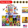 Wildflower Seeds 4oz Non-GMO Perennial Mix for Pollinators, Bees & Butterflies, Eco-Friendly, 19 Varieties