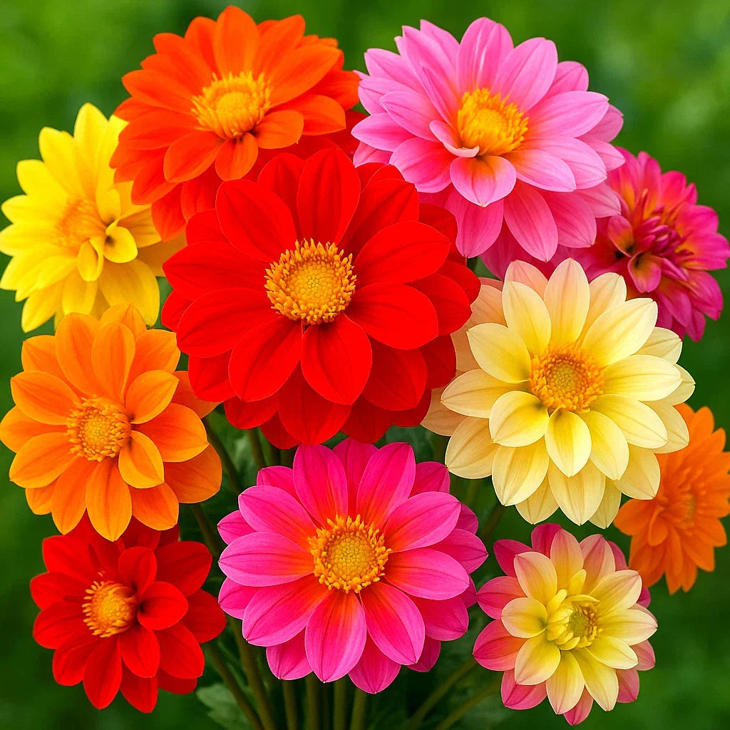 Dahlia Seeds - 100 Rare Dwarf Autumn Mix - Large Flowers for Containers - Dahlia pinnata