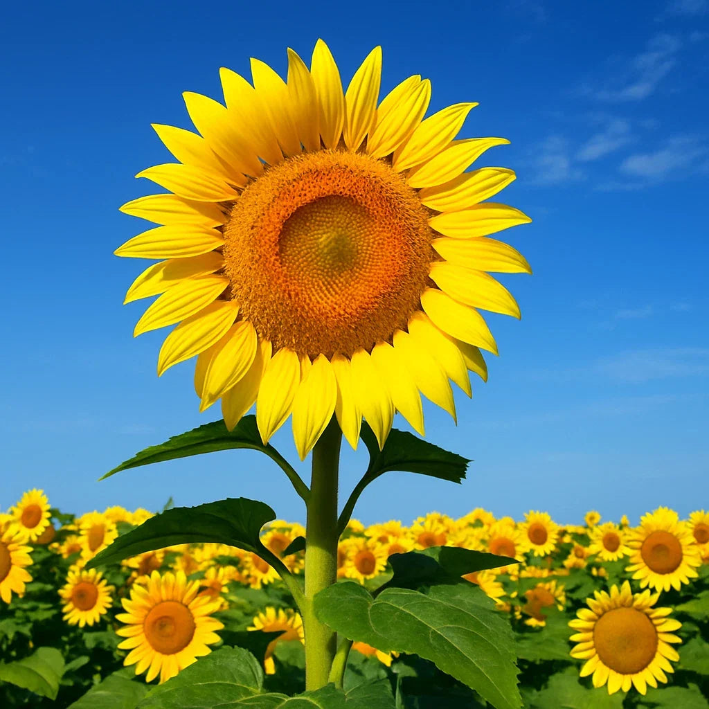 Striped Sunflower Seeds – Giant Helianthus annuus for Attracting Butterflies & Bees, 25+ Seeds, Tall, Full Sun, Non-GMO