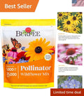 Wildflower Seed Mix - 25,000 Non-GMO Seeds - 18 Varieties for Gardens & Pollinator Attracting - Native Wildflowers