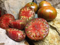 Chocolate Stripe Tomato Seeds - Organic Non-GMO Heirloom, Rare Variety, 120+ Seeds for Home Garden, Salad & Sauce, Indeterminate Vines
