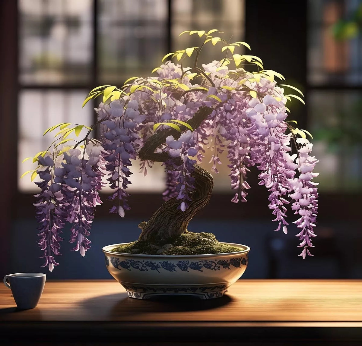 Purple Weeping Wisteria Bonsai Seedling - 1 Year Old, Wisteria sinensis, Ornamental Plant for Garden or Indoor