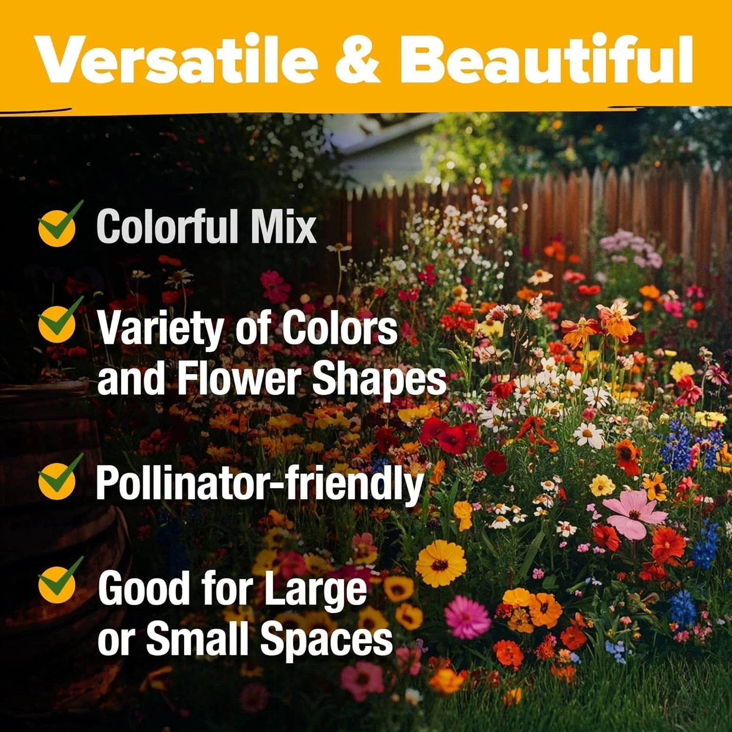 Wildflower Seeds Bulk Mix 2oz – 19 Varieties, Over 59,300 Seeds for Natural Gardens, Pollinator-Friendly, Eco-Friendly Planting