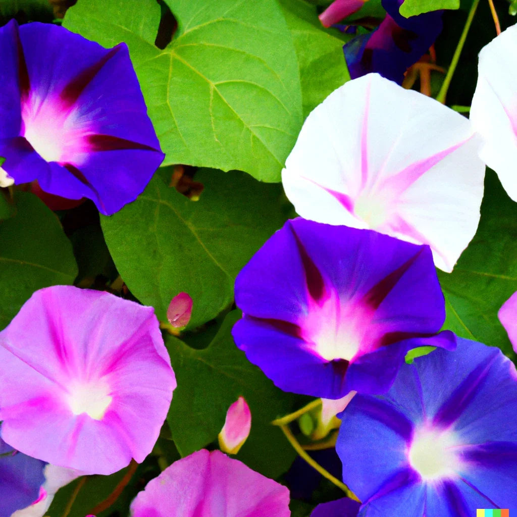 Morning Glory Vine Seeds - 100+ Mixed Colors, Heirloom, Non-GMO, Ipomoea Flower Mix, Climbing Vine for Garden, Fence, Trellis