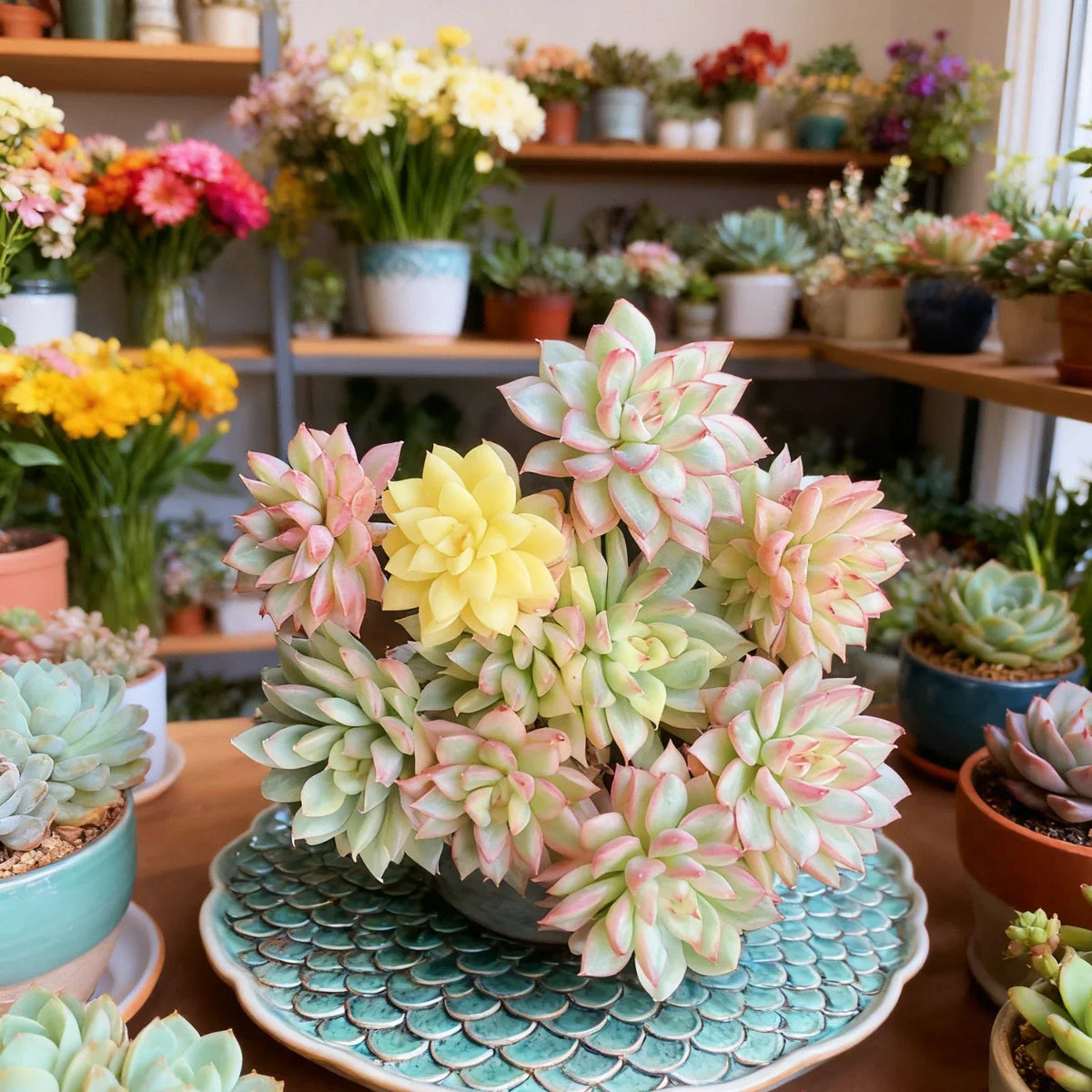 Echeveria Mebina Variegata Succulent Plant - Rare Variegated Bare Root (2-3 inches)