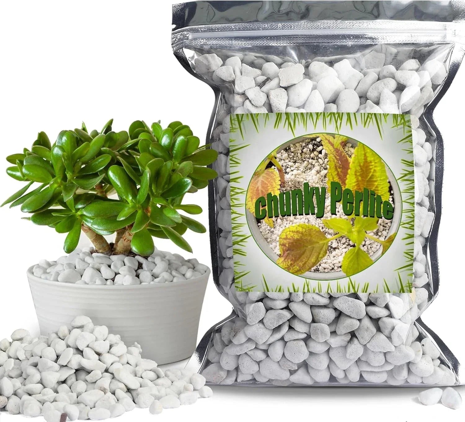 Organic Chunky Perlite for Plants, 1 Quart, 0.4"-0.8" Diameter, Soil Aeration, Drainage, Hydroponics, Perlite Soil Amendment