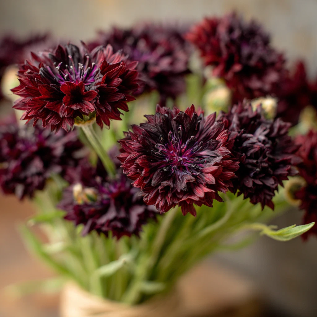 Black Cornflower Seeds - 100 Centaurea Cyanus Seeds for Edible Garnish & Ornamental Gardens