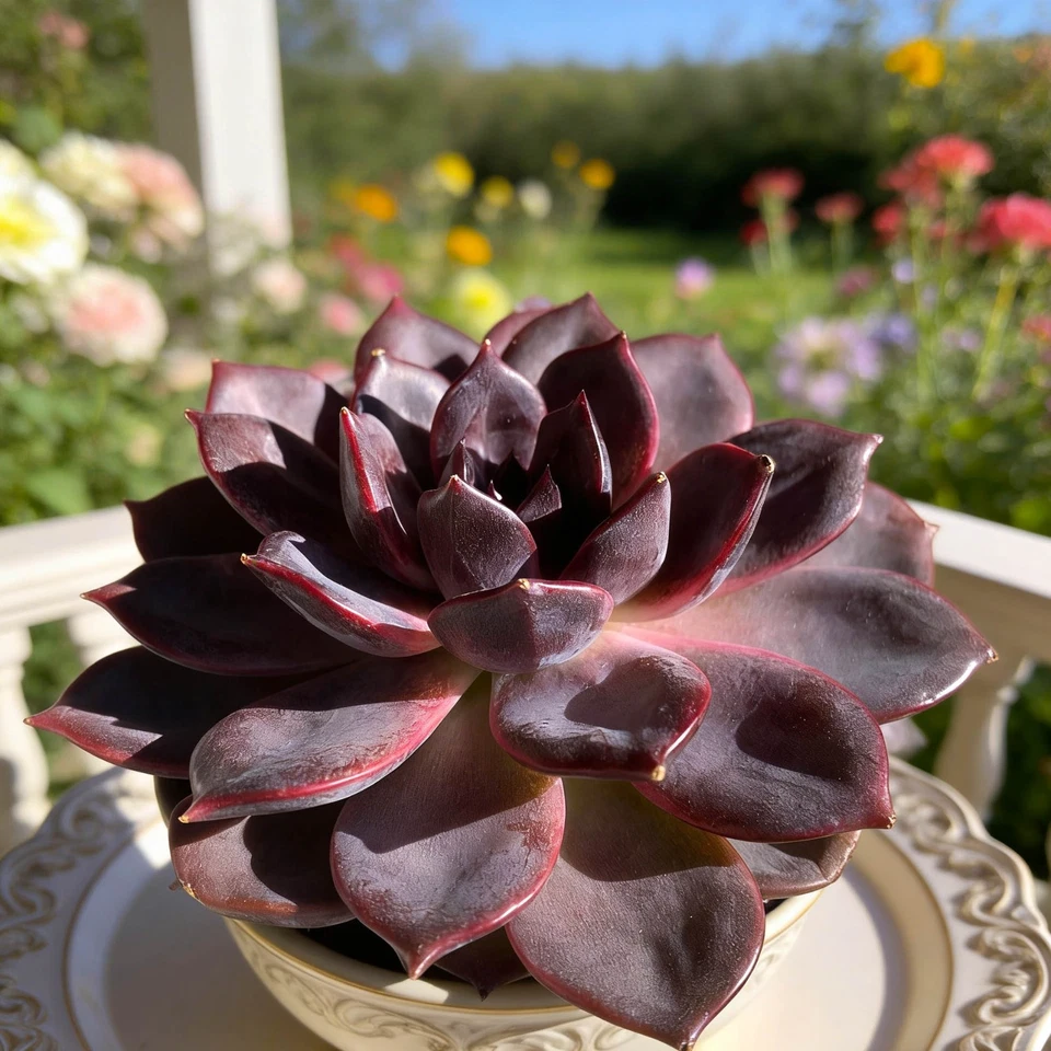 Echeveria Black Mamba Succulent Plant 2.5-Inch Pot Dark Rosette Indoor Outdoor